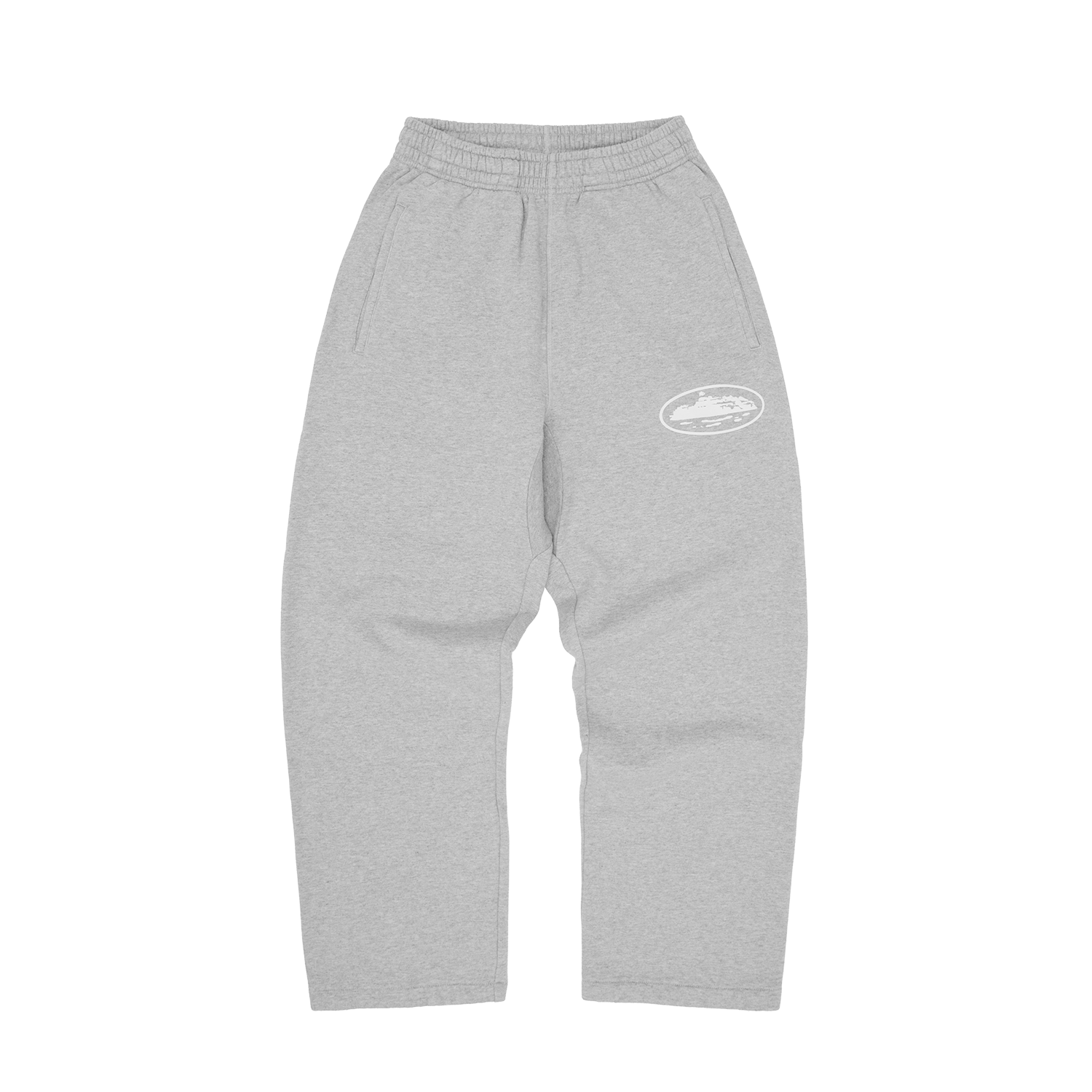 Island Puff Print Open Hem Sweatpant Heather Grey