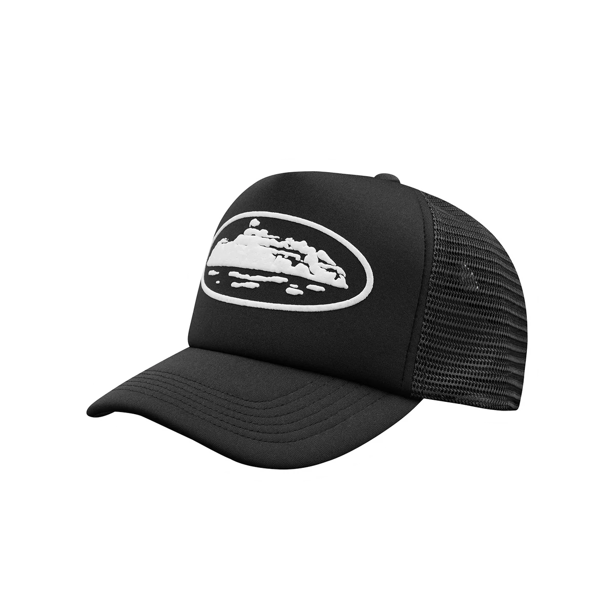 Island Puff Print Trucker Hat Black